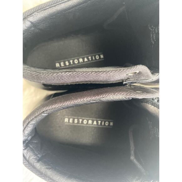 Restoration Vince Black Faux Leather Suede‎ Lace Up Low Boot Men’s Sz 10 - Picture 10 of 11